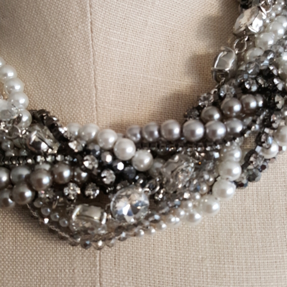 Chico's Twisted Pearl and Silver Necklace - Picture 2 of 8